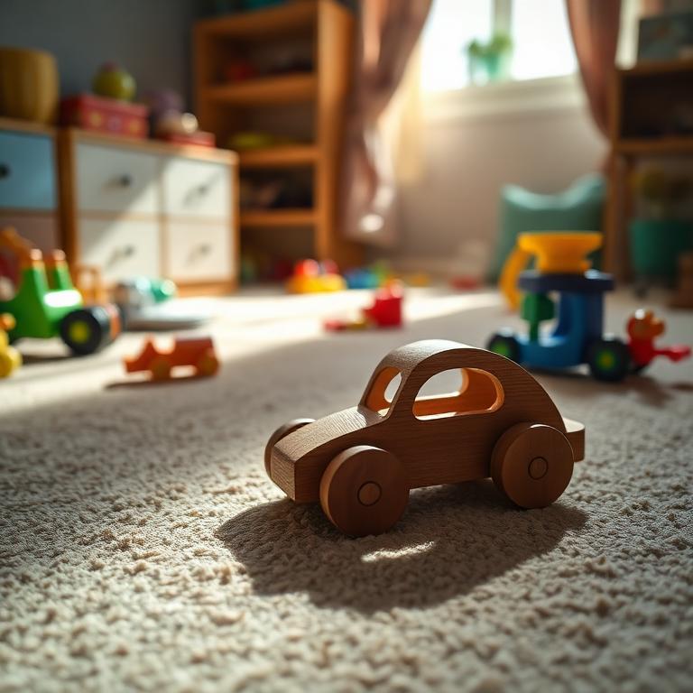 Drewniany samochodzik — zdjęcie przed obróbką AI